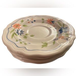 "Country French" pattern of Sears
Ironstone. 4- saucers.